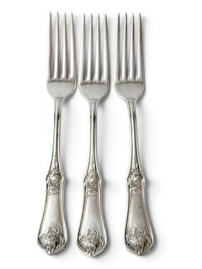 Vintage Oxford Garland Floral Pattern 1910 Silverplate Set of 3 Dinner Forks